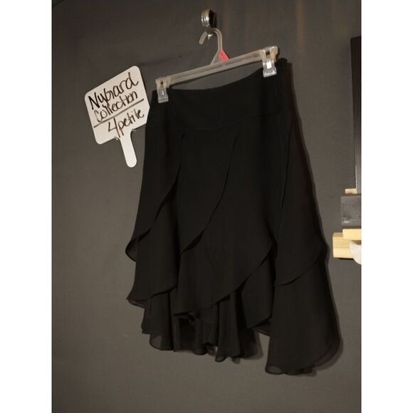Nygard flowy black layered skirt 4 petit - Picture 2 of 5